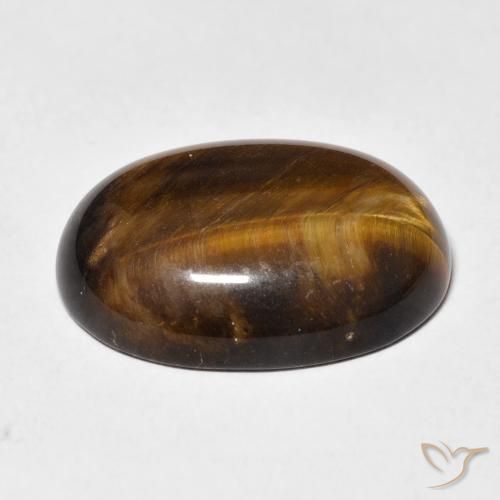 Œil de tigre Marron chaud naturelle ovale, 14.47 ct, Opaque
