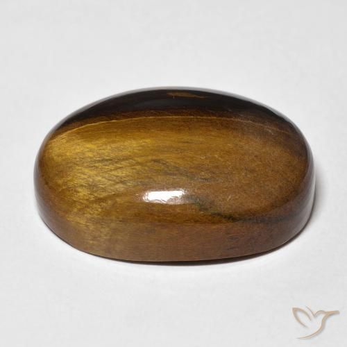 Œil de tigre Brun moyen naturelle ovale, 26.42 ct, Opaque