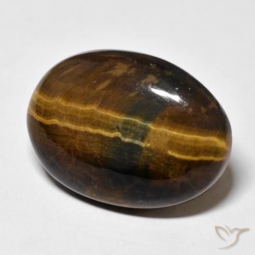 Œil de tigre Marron chaud naturelle ovale, 25.59 ct, Opaque