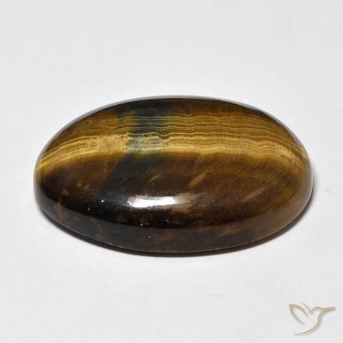 Œil de tigre Marron chaud naturelle ovale, 25.59 ct, Opaque