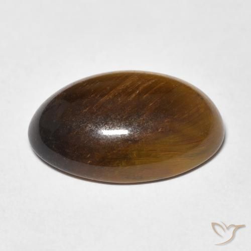 Œil de tigre Marron jaunâtre naturelle ovale, 10.57 ct, Opaque
