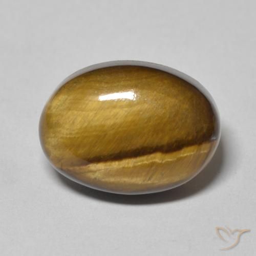 7.09ct Naturel Medium Light-Brown Œil de tigre, ovale, Opaque