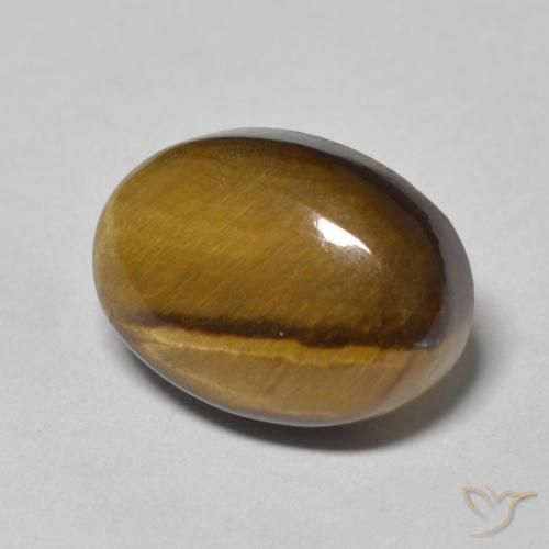 Œil de tigre Medium Light-Brown naturelle ovale, 7.09 ct, Opaque