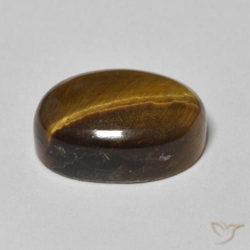 Œil de tigre Medium Light-Brown naturelle ovale, 7.09 ct, Opaque