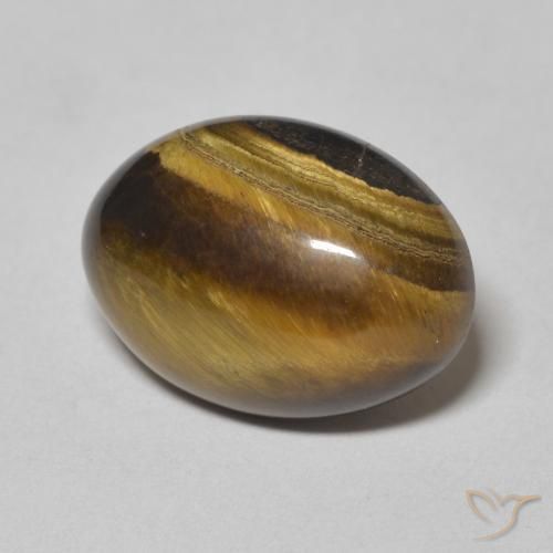 Œil de tigre Marron jaunâtre naturelle ovale, 6.16 ct, Opaque