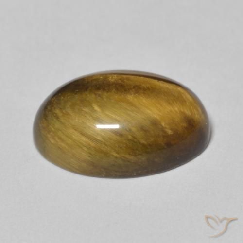 Œil de tigre Marron jaunâtre naturelle ovale, 6.16 ct, Opaque