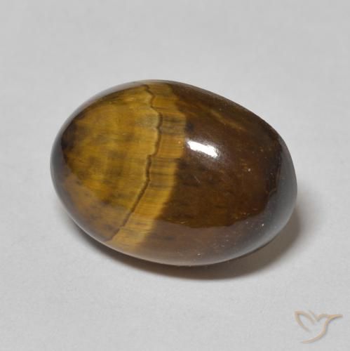 Œil de tigre Brun doré naturelle ovale, 5.85 ct, Opaque