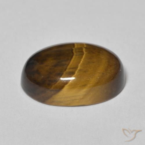 Œil de tigre Brun doré naturelle ovale, 5.85 ct, Opaque