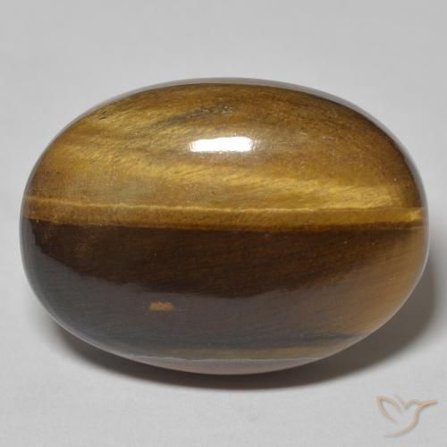 34.23ct Naturel Marron jaunâtre Oeil de Tigre, ovale, Opaque