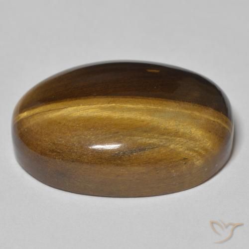 Œil de tigre Marron jaunâtre naturelle ovale, 34.23 ct, Opaque