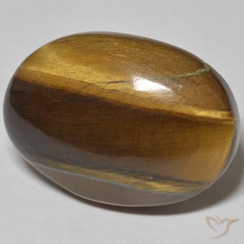 Œil de tigre Marron jaunâtre naturelle ovale, 30.36 ct, Opaque