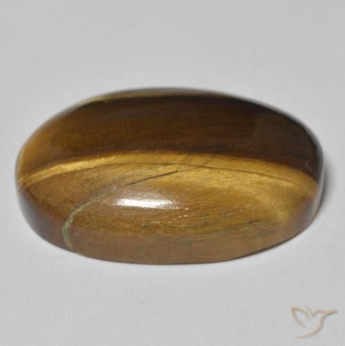 Œil de tigre Marron jaunâtre naturelle ovale, 30.36 ct, Opaque
