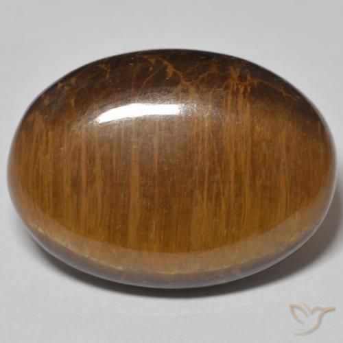 28.66ct Naturel Brun moyen Œil de tigre, ovale, Opaque