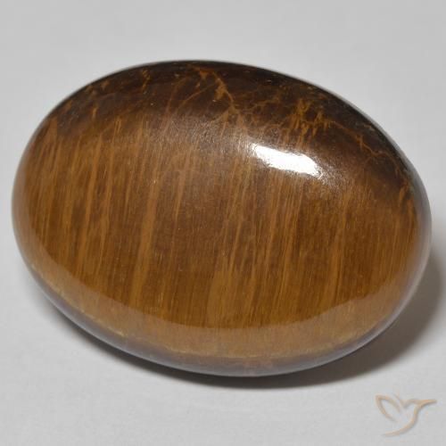 Œil de tigre Brun moyen naturelle ovale, 28.66 ct, Opaque