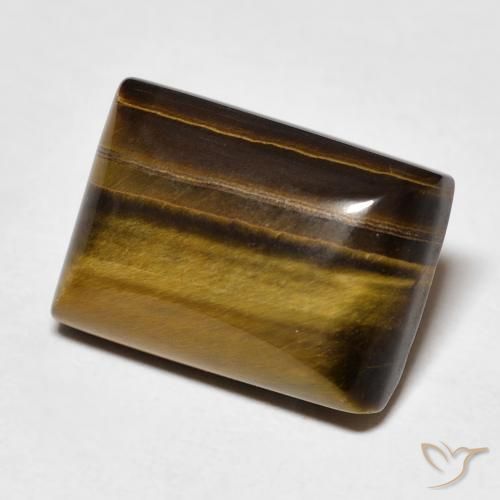 Œil de tigre Brun doré naturelle Baquette, 8.50 ct, Opaque