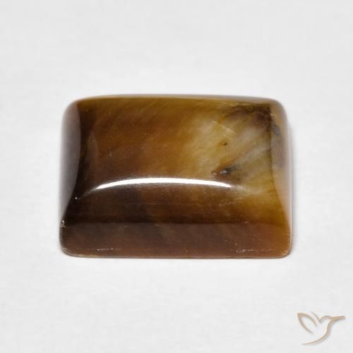 Œil de tigre Brun doré naturelle Baquette, 6.12 ct, Opaque