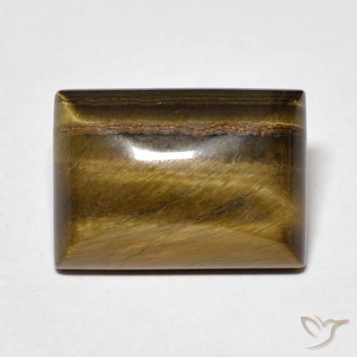 7.07ct Naturel Medium Light-Brown Œil de tigre, Baquette, Opaque