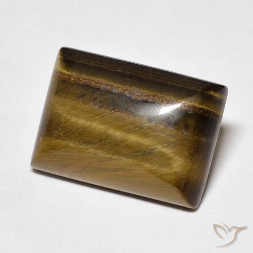 Œil de tigre Medium Light-Brown naturelle Baquette, 7.07 ct, Opaque