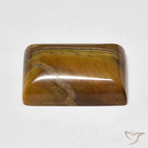 Œil de tigre Brun doré naturelle Baquette, 7.46 ct, Opaque
