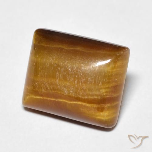 Œil de tigre Brun doré naturelle Baquette, 5.95 ct, Opaque