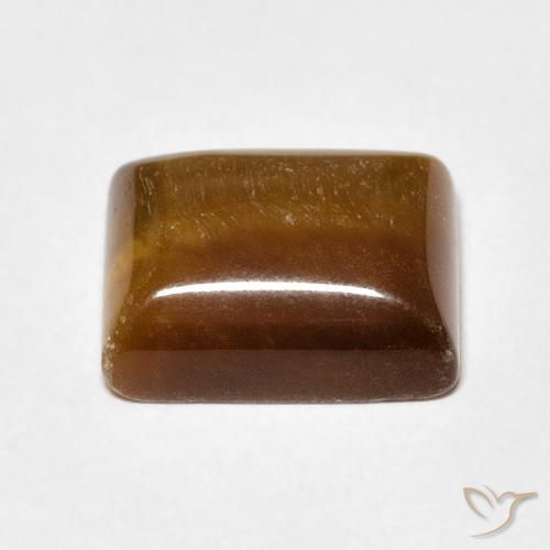 Œil de tigre Brun doré naturelle Baquette, 5.95 ct, Opaque