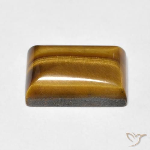 Œil de tigre Marron chaud naturelle Baquette, 7.28 ct, Opaque