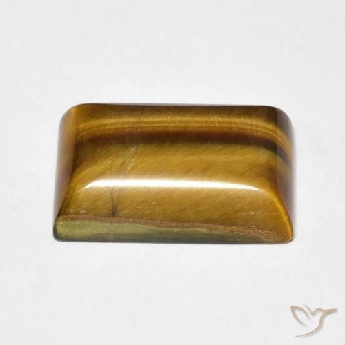 Œil de tigre Marron chaud naturelle Baquette, 6.17 ct, Opaque