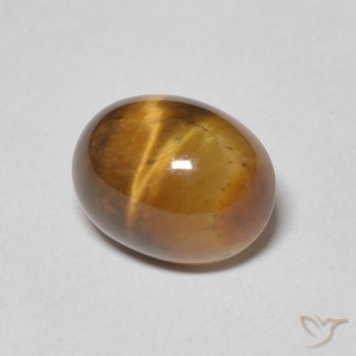 Œil de tigre Marron chaud naturelle ovale, 2.64 ct, Opaque