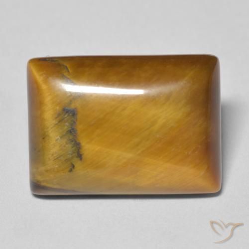 12.19ct Naturel Marron jaunâtre Œil de tigre, Baquette, Opaque