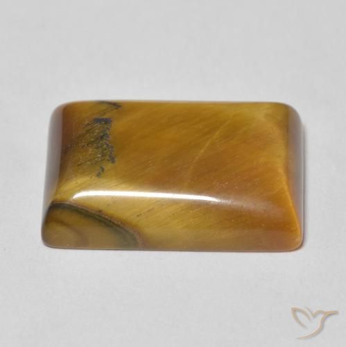 Œil de tigre Marron jaunâtre naturelle Baquette, 12.19 ct, Opaque