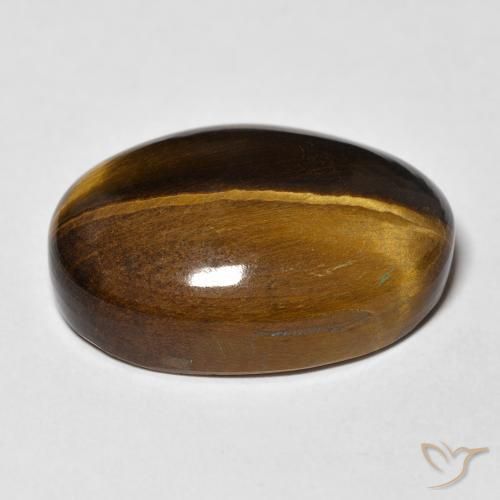 Œil de tigre Marron jaunâtre naturelle ovale, 26.28 ct, Opaque