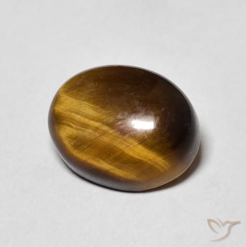 Œil de tigre Marron chaud naturelle ovale, 3.08 ct, Opaque