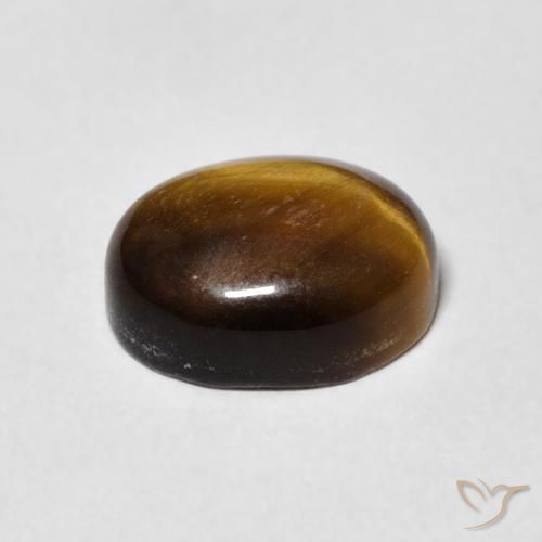 Œil de tigre Marron chaud naturelle ovale, 3.08 ct, Opaque