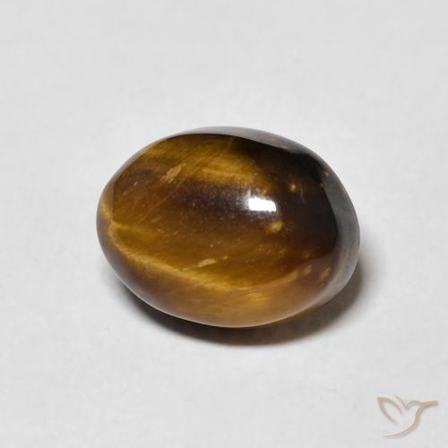 Œil de tigre Marron jaunâtre naturelle ovale, 4.27 ct, Opaque