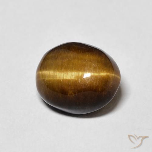 Œil de tigre Marron chaud naturelle ovale, 4.61 ct, Opaque