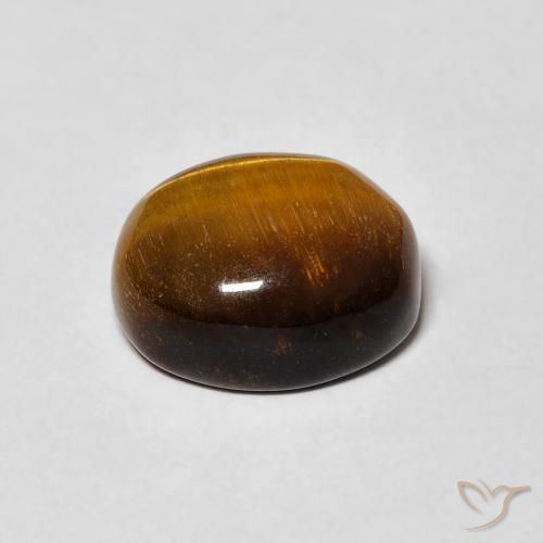 Œil de tigre Marron chaud naturelle ovale, 4.61 ct, Opaque