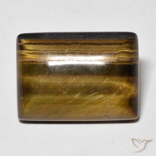 15.09ct Naturel Marron jaunâtre Œil de tigre, Baquette, Opaque