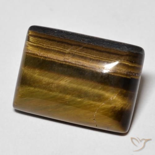 Œil de tigre Marron jaunâtre naturelle Baquette, 15.09 ct, Opaque