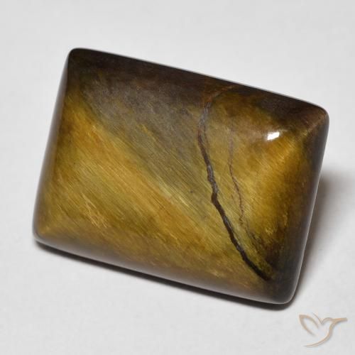 Œil de tigre Marron jaunâtre naturelle Baquette, 12.60 ct, Opaque