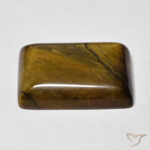 Œil de tigre Marron jaunâtre naturelle Baquette, 12.60 ct, Opaque