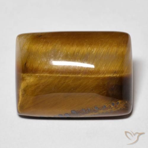 13.72ct Naturel Medium Light-Brown Œil de tigre, Baquette, Opaque