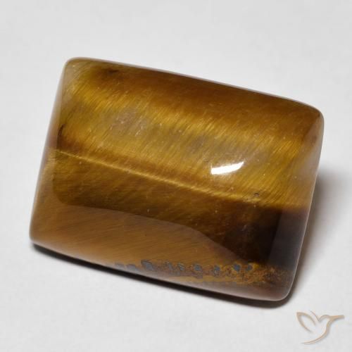 Œil de tigre Medium Light-Brown naturelle Baquette, 13.72 ct, Opaque
