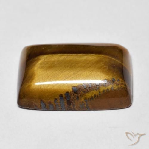 Œil de tigre Medium Light-Brown naturelle Baquette, 13.72 ct, Opaque