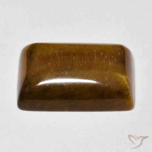 Œil de tigre Marron chaud naturelle Baquette, 13.64 ct, Opaque