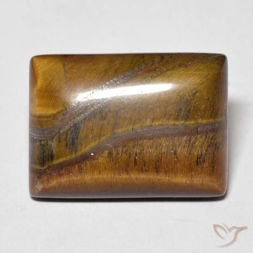 12.94ct Naturel Brun doré Œil de tigre, Baquette, Opaque