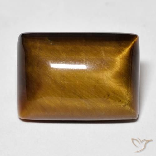 13.42ct Naturel Brun doré Œil de tigre, Baquette, Opaque