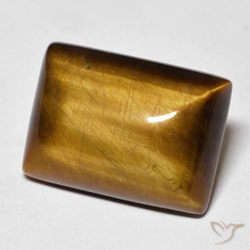 Œil de tigre Brun doré naturelle Baquette, 13.42 ct, Opaque