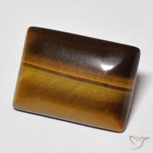 Œil de tigre Marron chaud naturelle Baquette, 10.72 ct, Opaque