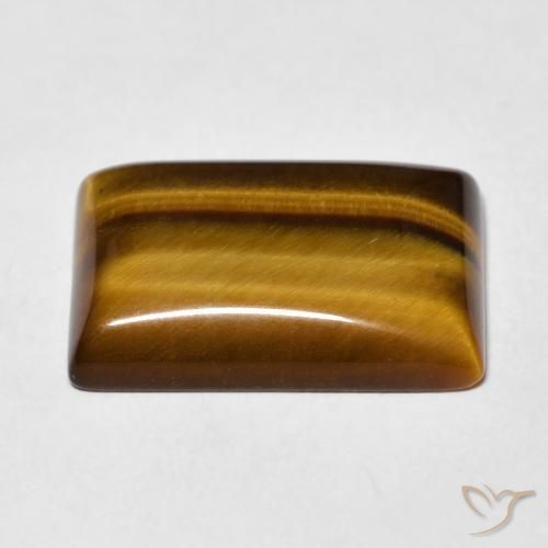 Œil de tigre Marron chaud naturelle Baquette, 10.72 ct, Opaque
