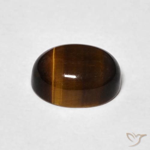 Œil de tigre Marron chaud naturelle ovale, 2.04 ct, Opaque